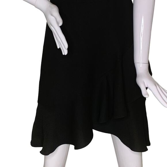 Banana Republic Women Dress Black Sleeveless Size 2 asymmetrical flare - Picture 3 of 9